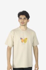 Beige Butterfly Oversized T-Shirt