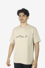 Just Livin It – Beige Oversized T-Shirt