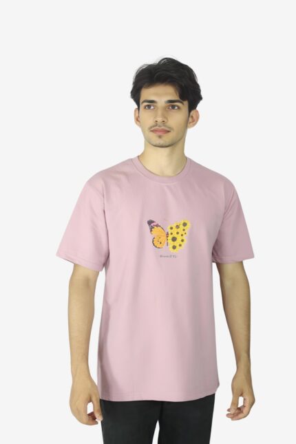 baby Pink Butterfly Oversized T-Shirt