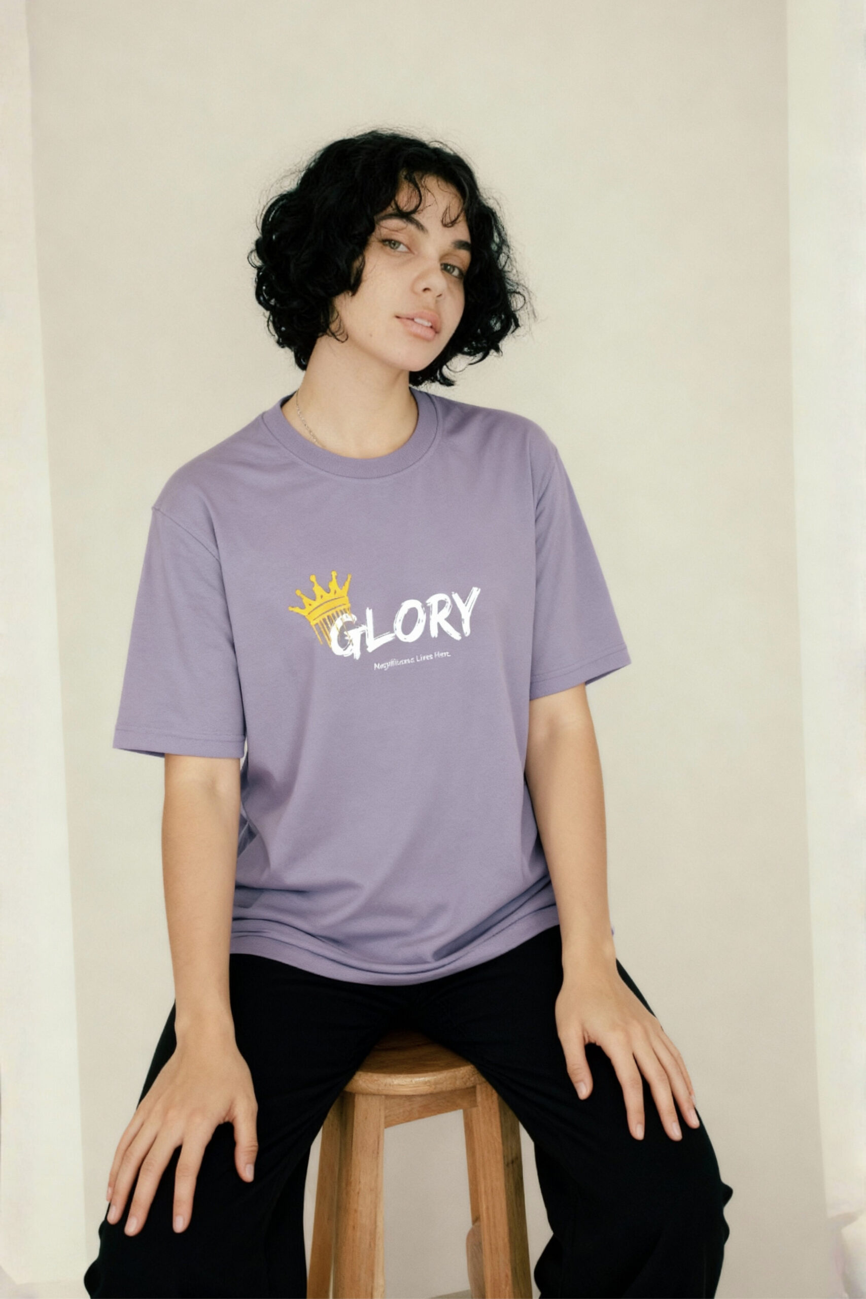 Product Photos (5) GLORY Purple Oversized T-Shirt - Image 1