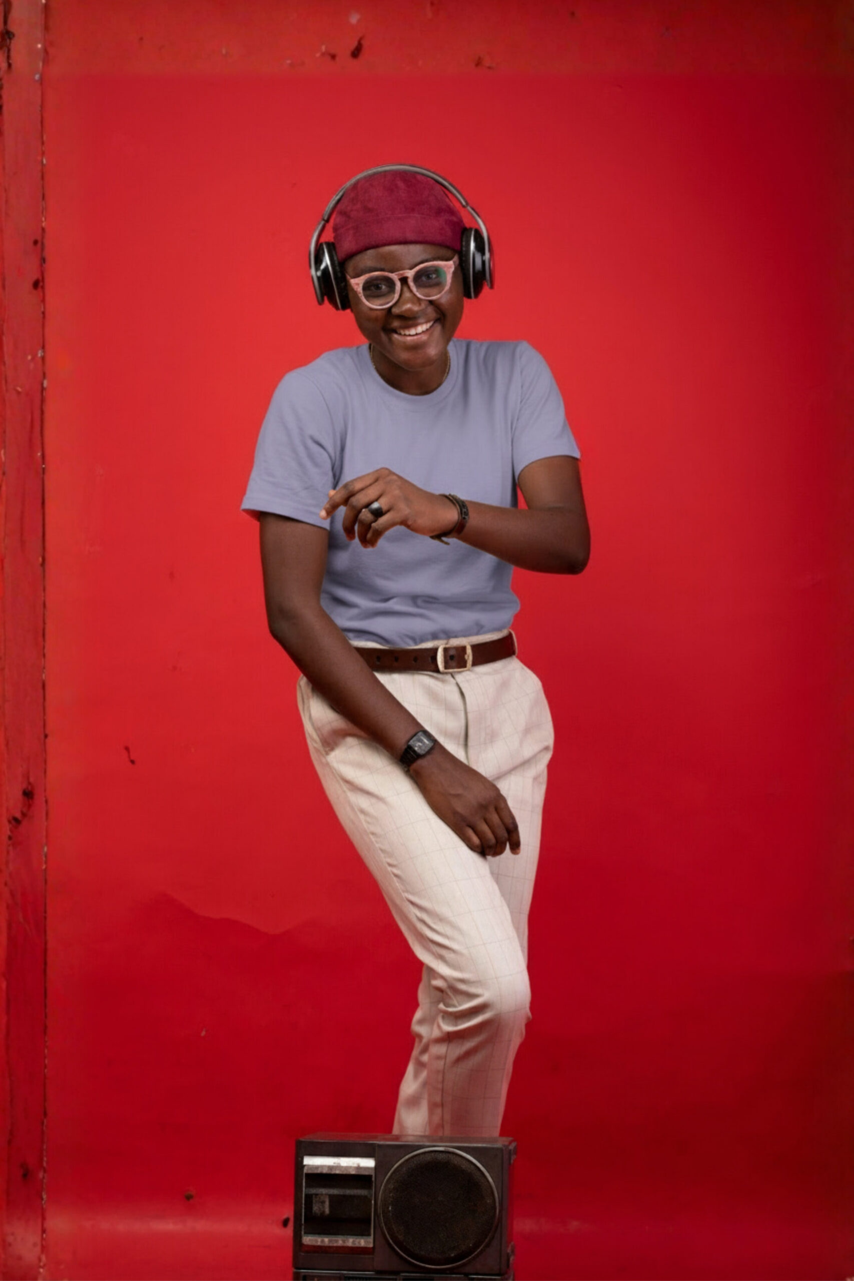 81 Minimalist Oversized T-Shirt Outfit (Purple) - Image 1