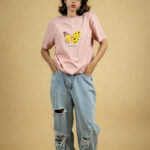 Pink Butterfly Oversized T-Shirt