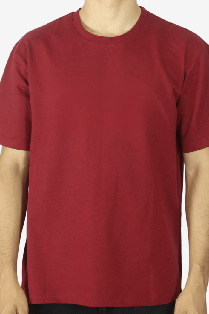 Plain Maroon Oversized Tee - Image 2